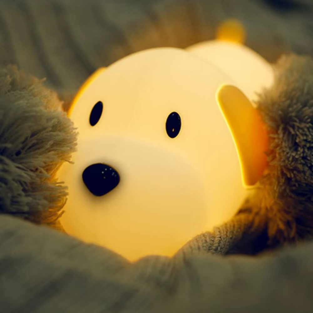 Veilleuse LED en Silicone pour chien, capteur tactile, 2 couleurs, minuterie variable, lampe Recharg