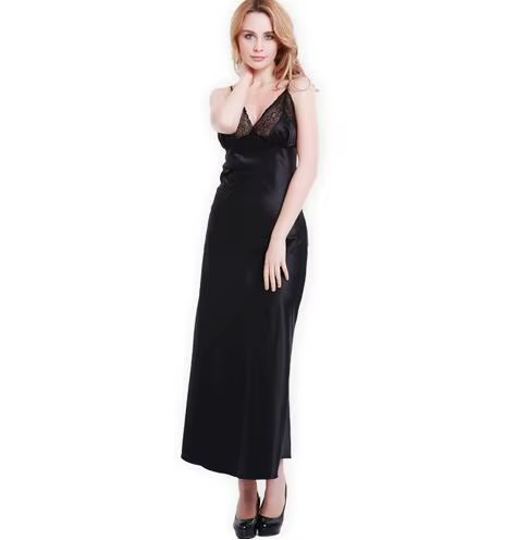 Chemise de nuit longue à col en V pour femmes, vêtements de nuit sexy, robes de chemise de nuit pour