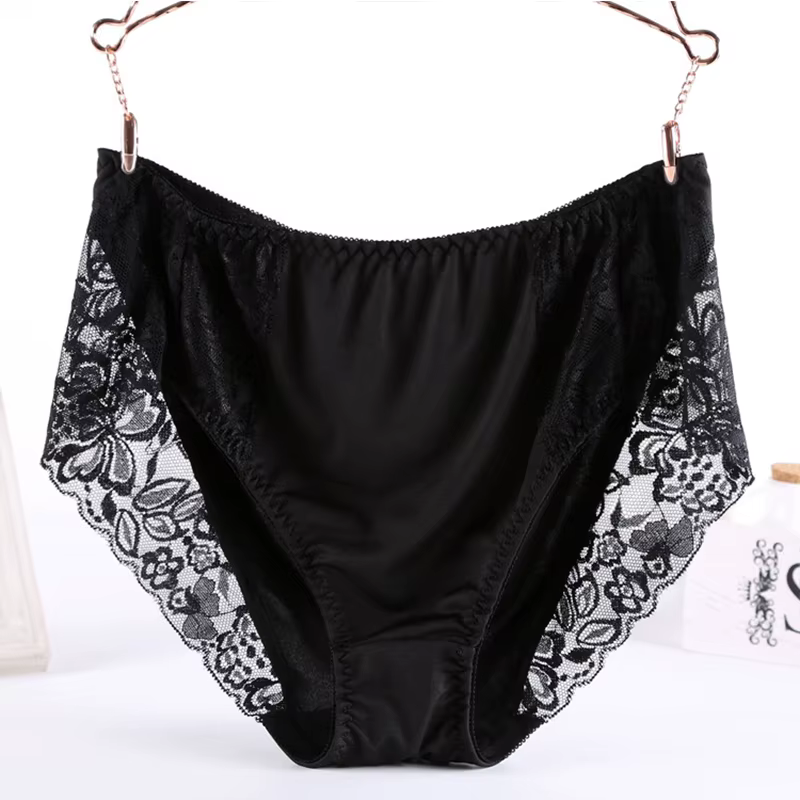 Grande taille taille haute culottes pour femmes sous-vêtements lait soie grande taille slips élastiq