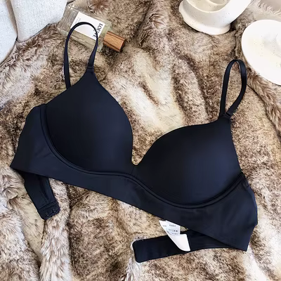 Soutien-gorge Only A en coton fin pour femme, blanc et noir pur, vêtements de nuit confortables et s
