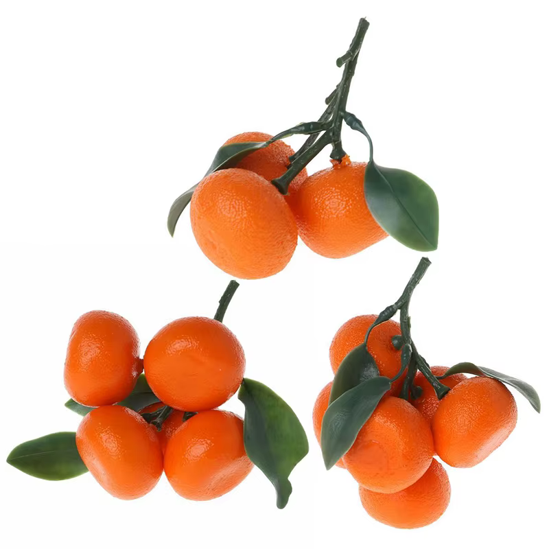 Oranges mandarines artificielles en mousse, faux fruits, cuisine, Restaurant, affichage des aliments