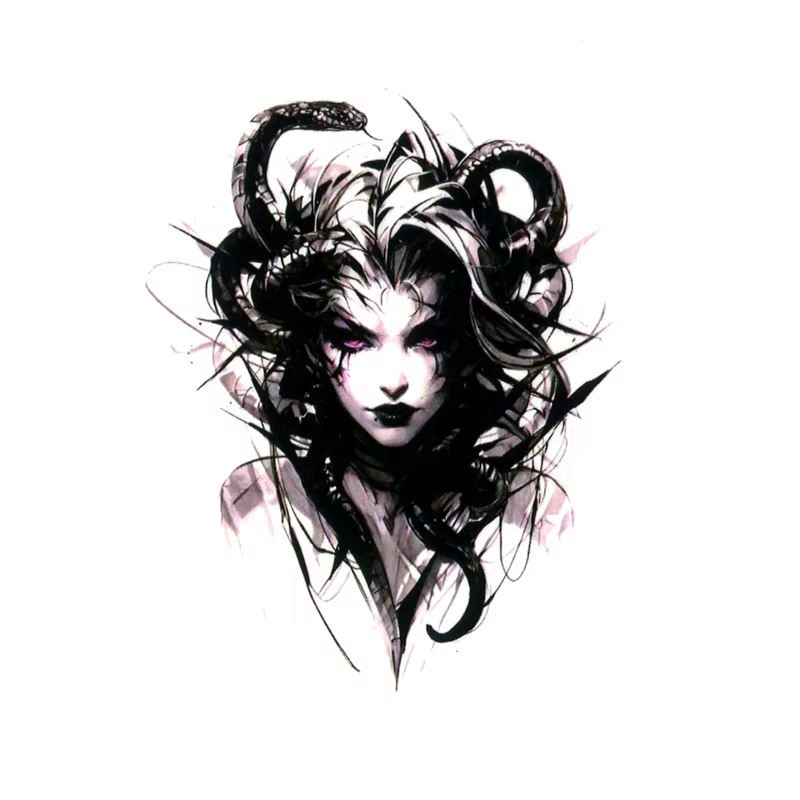 Autocollant de Tatouage Temporaire de Sorcière pour Homme et Femme, Faux Flash d'Art Corporel