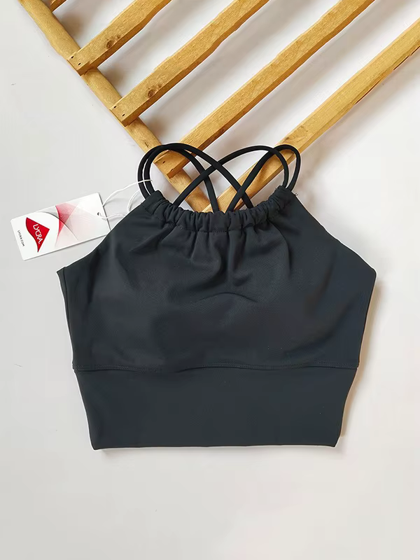 Soutien-gorge de sport à col licou pour femmes, bonnets intégrés, dos nageur, soutien élevé, évacuat