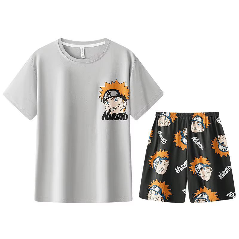 Naruto une pièce Anime Couple pyjamas ensembles doux confortable homme femmes vêtements de nuit coto