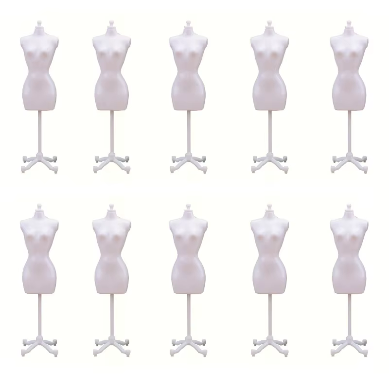 Mannequin féminin avec décoration sur pied, robe de présentation complète, modèle de couturière, exp