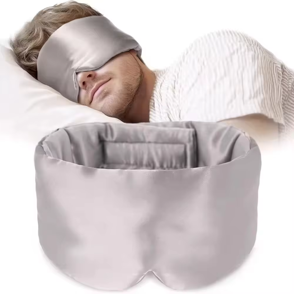 Masque de sommeil en soie doux et sans pression, 100% soie de mûrier pour les yeux et la peau, anti-