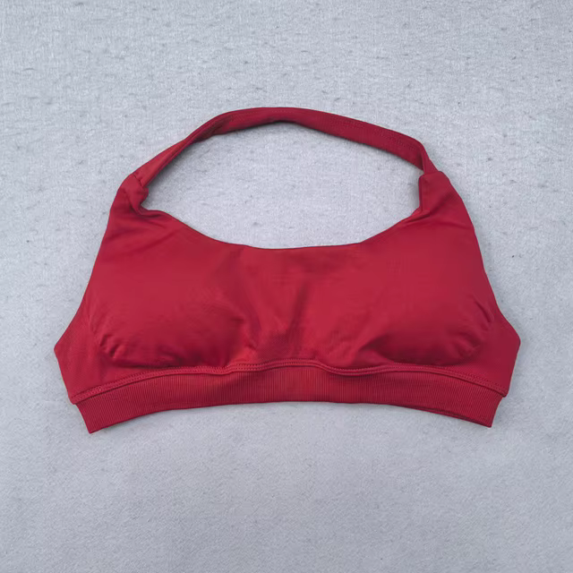 Soutien-gorge de sport pour femmes, sans couture, col licou, bretelles, Sexy, dos ouvert, rembourré,