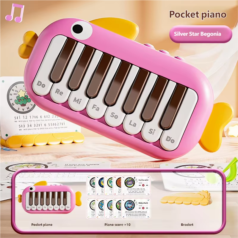 Jouet de piano électronique Montessori pour bébé, clavier musical de poche multifonctionnel, instrum