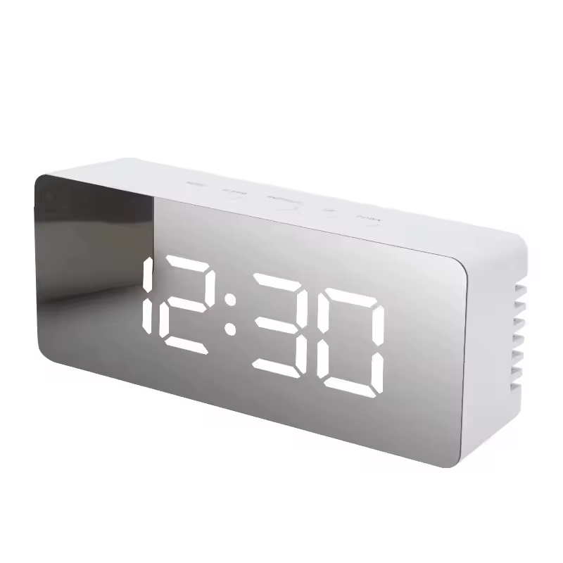 Réveil numérique LED miroir avec affichage de la température et veilleuse intelligente pour chambre