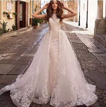 Robe de mariée blanche Simple et élégante, Style forêt, en dentelle, Super féerique et rêveuse, en g