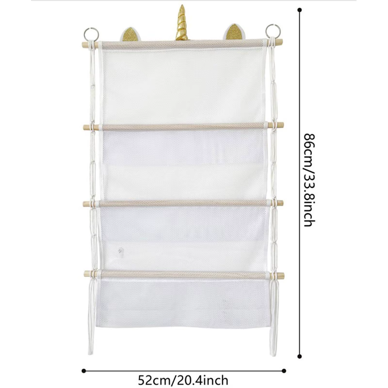 Sac de rangement en filet pour peluches, organisateur à trois niveaux en maille pour chambre d'enfan
