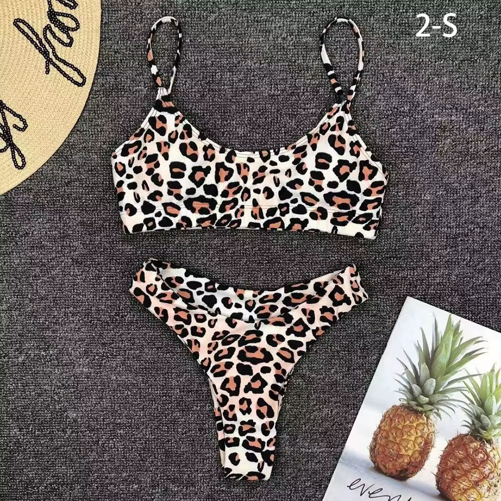 Ensemble de maillot de bain bikini sexy à imprimé léopard à taille basse pour femme et fille