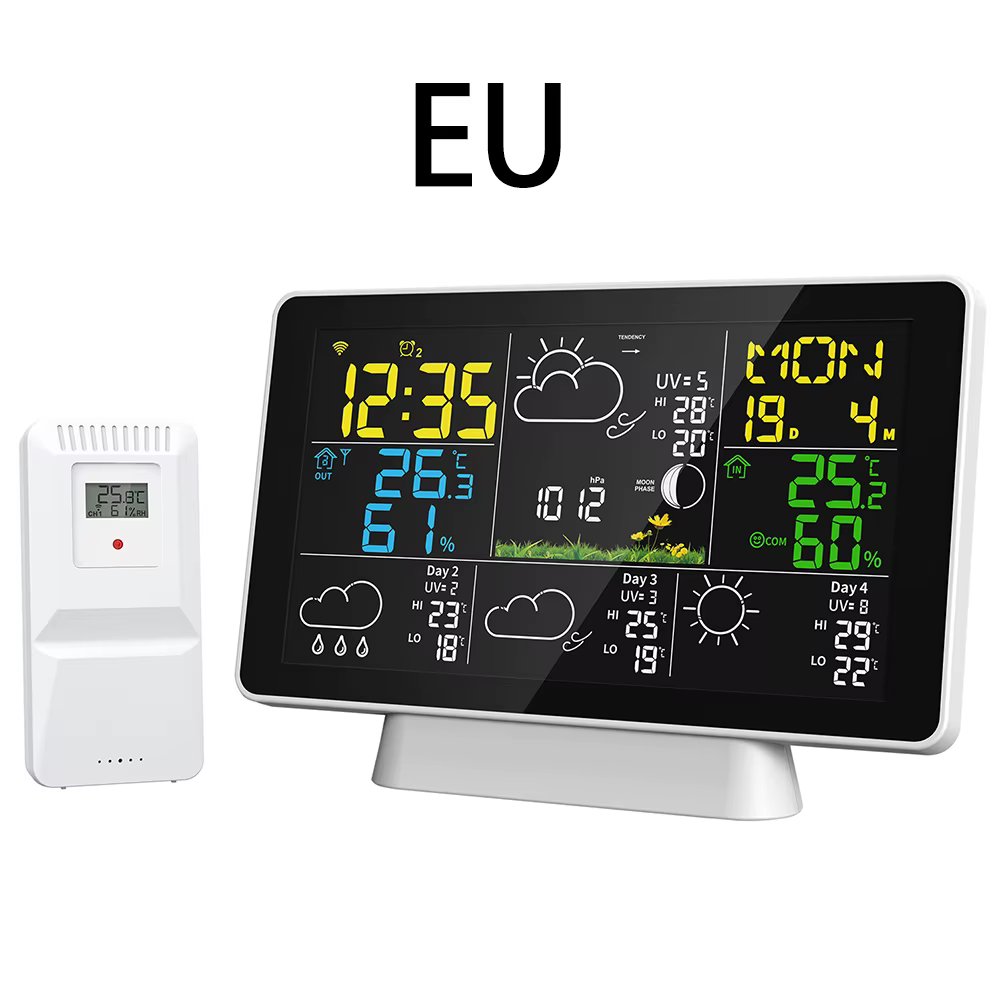 Tuya 4-Day Météo Prévisions Météo Station WiFi Intelligent Météo Horloge LCD Couleur Écran Sans Fil