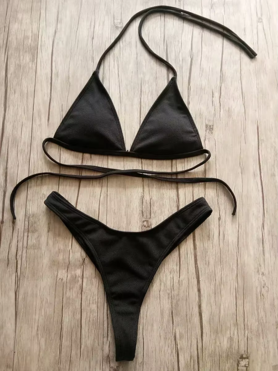 BanRibTanga-Bikini brésilien pour femmes, maillot de bain sexy, culotte tanga, échancré, pour la nat