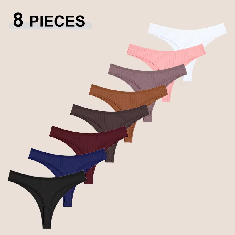 Strings en coton sans couture pour femmes, culotte sexy, taille basse, solide, respirant, confortabl