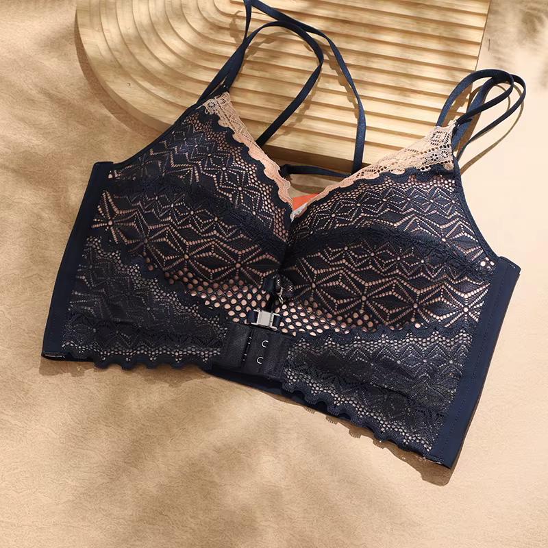 Soutien-gorge push-up en dentelle pour femme, soutien-gorge rembourré confortable, soutien-gorge à a
