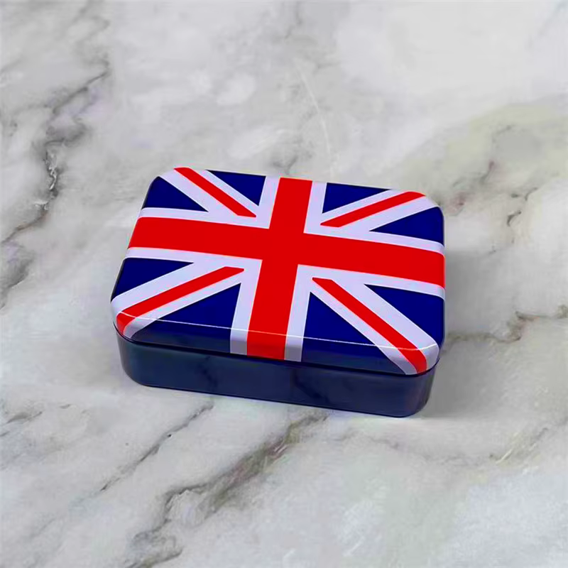 1 petite boîte en métal à couvercle rabattable pour organiser les fournitures de bureau, les perles,