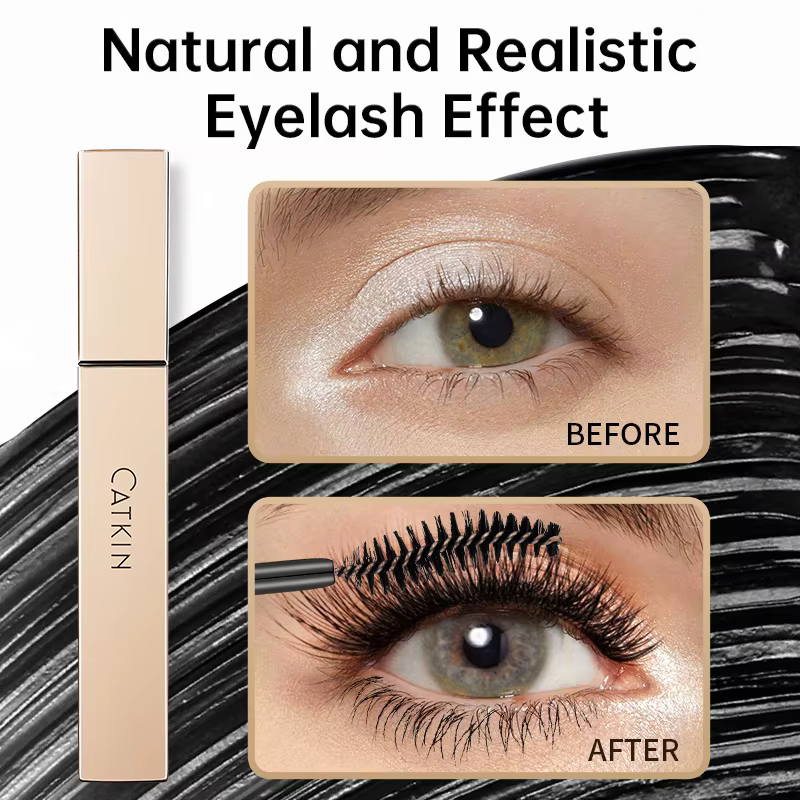Mascara CATKIN Noir, Volumisant & Allongeant, Waterproof, Nourrissant pour les Cils, Crée des Cils d