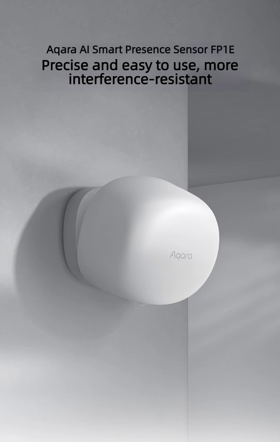 Aqara FP1E Capteur de présence intelligent IA Zigbee 3.0, détection radar à ondes millimétri