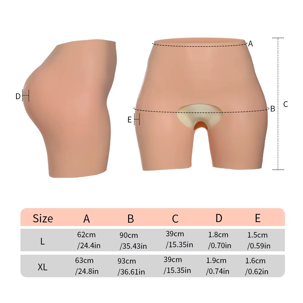 Culotte en silicone pour rehausser les hanches, rembourrage épaissi pour les hanches et les fesses,