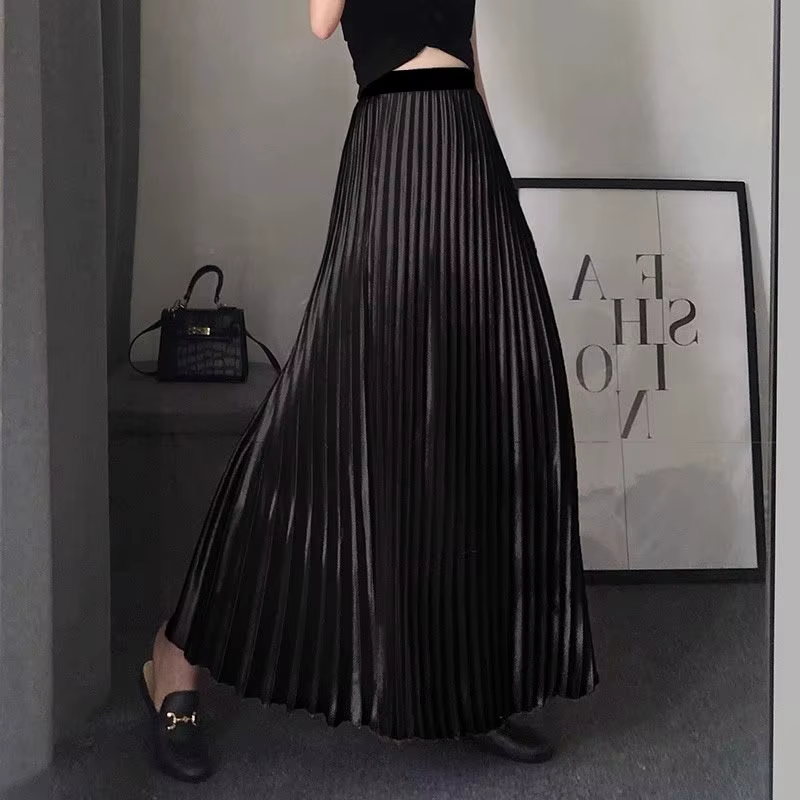 Jupe plissée taille haute en forme de poire pour femmes, grande taille, peut être portée, nouvelle j