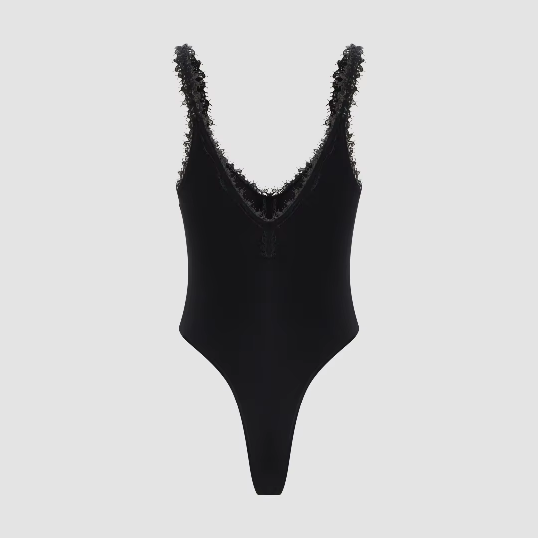 Body femme en dentelle, noir, coupe séduisante et élastique qui s'adapte au corps, nouveau style été