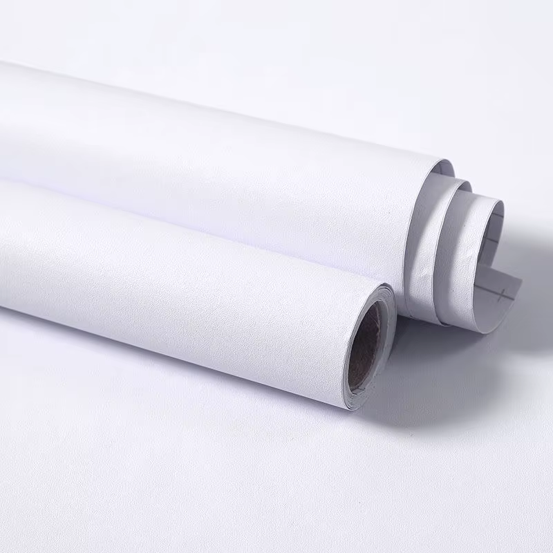 Papiers peints autocollants en PVC blanc mat DIY, autocollants muraux de rénovation, films décoratif