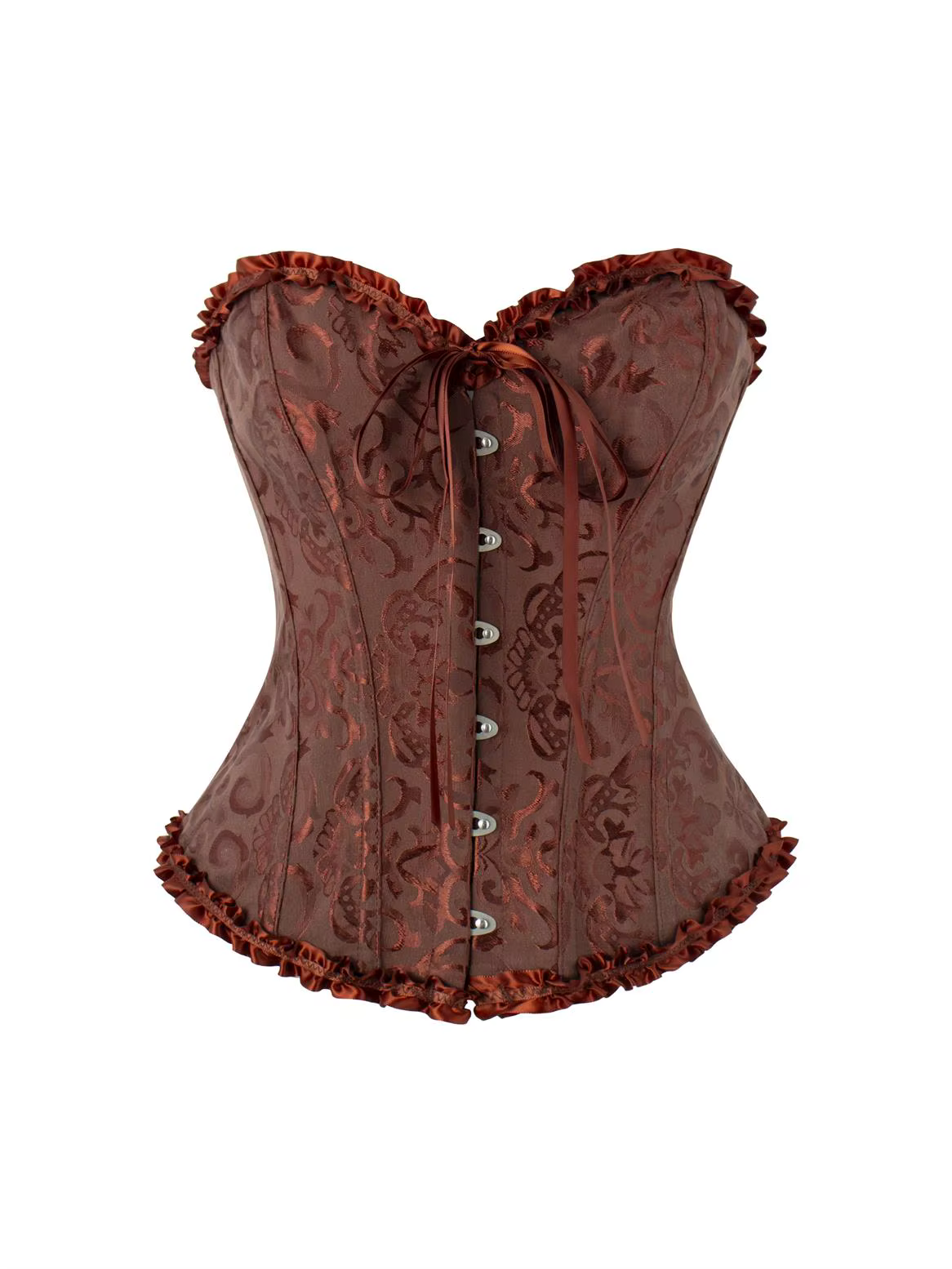 Robe corset marron foncé pour femme, robe bustier sculptante taille chocolat