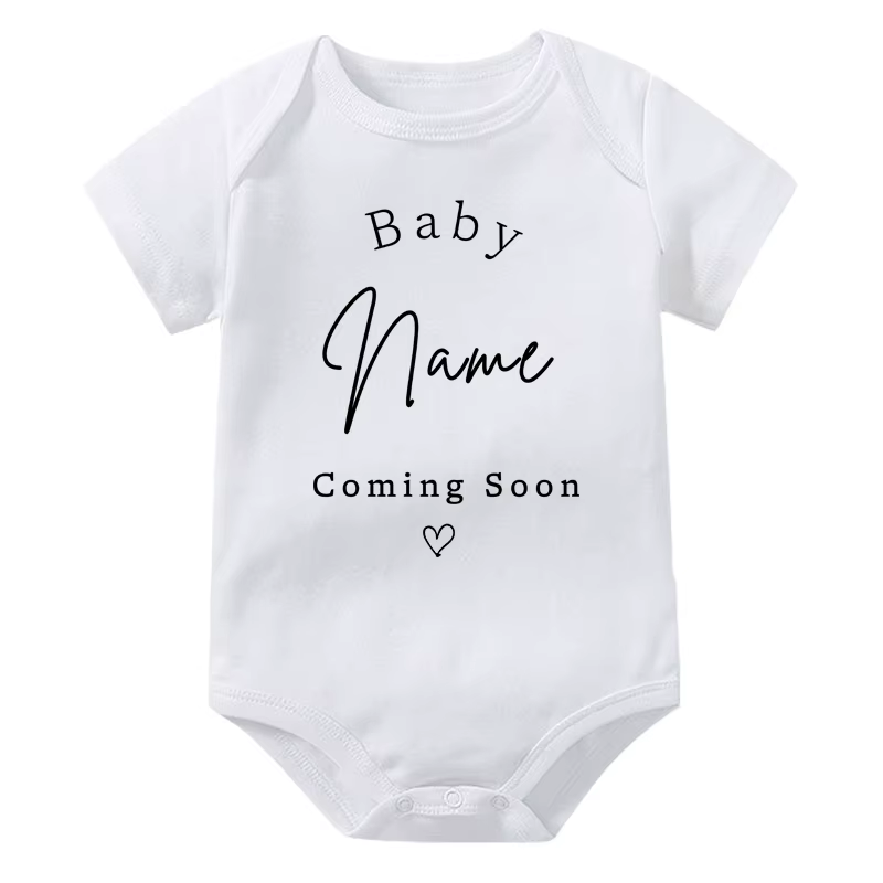 Annonce de grossesse personnalisée body pour bébé nom de bébé personnalisé à venir barboteuse en cot