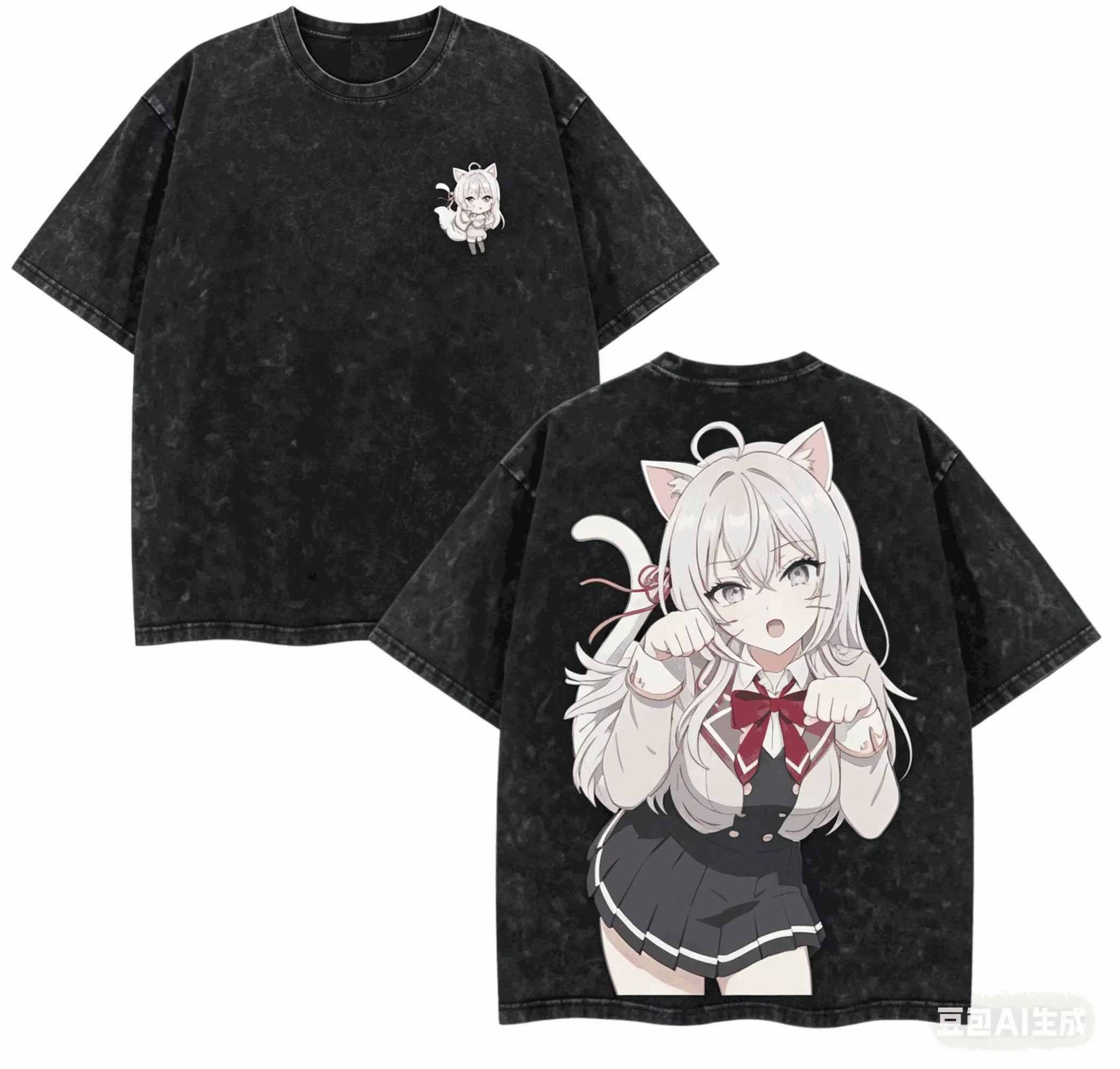 T-shirt Alya « Parfois, elle cache ses sentiments » en coton délavé, Nouveaux vêtements élégants 202