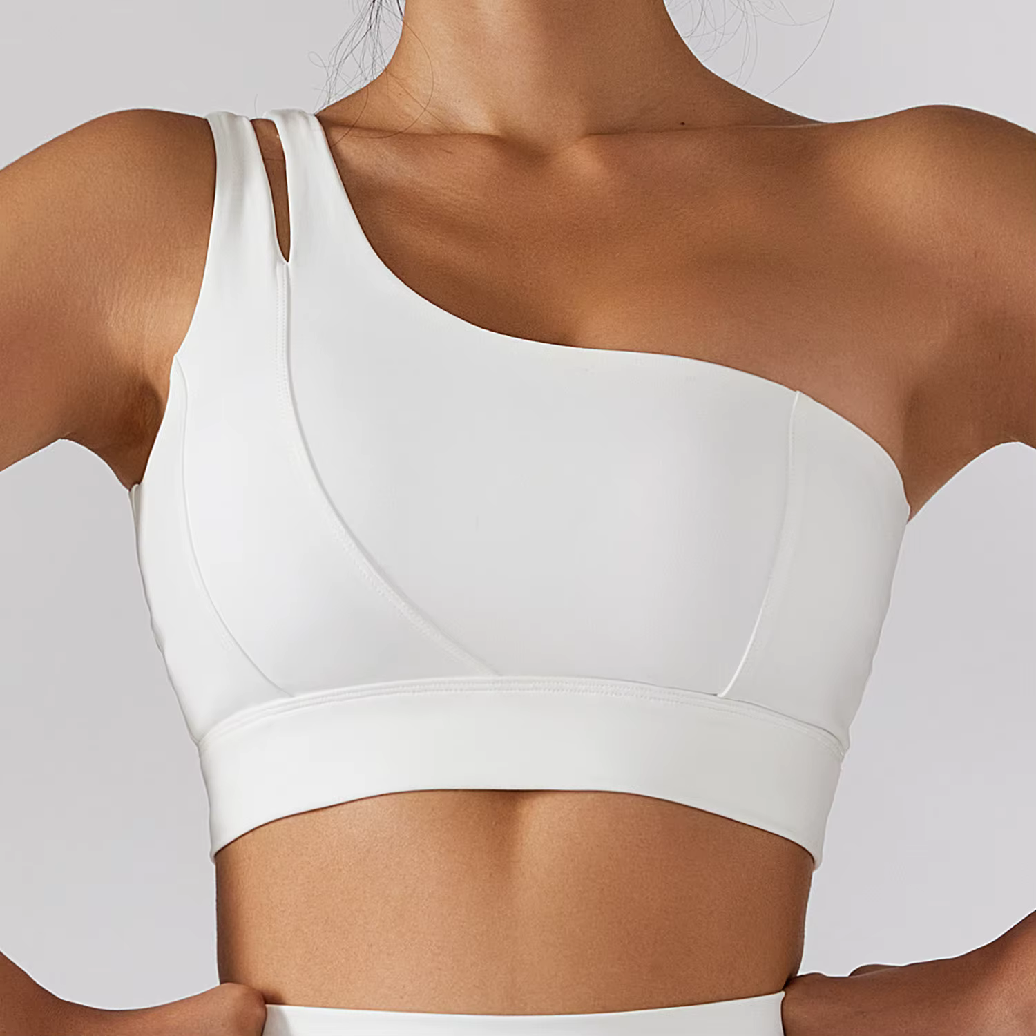 Soutien-gorge de sport sexy pour femme à une épaule, push-up, haute performance, pour la course et l