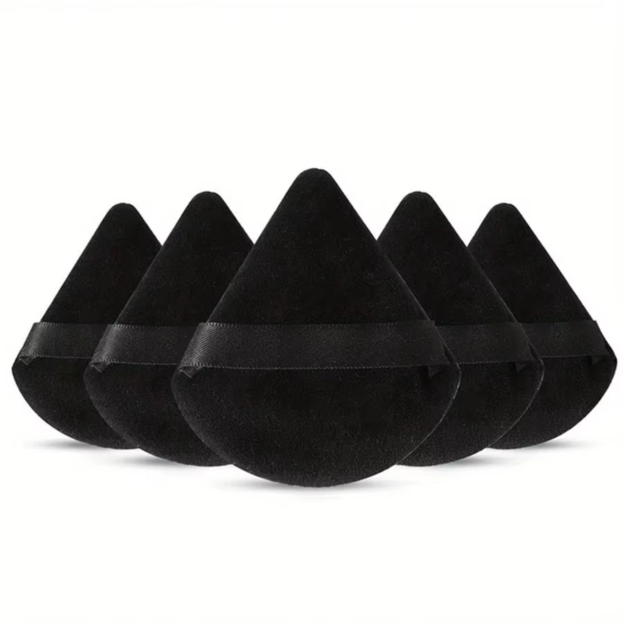 3/5/6 pièces Triangle bouffée de poudre pour poudre libre liquide cosmétique doux en peluche bouffée