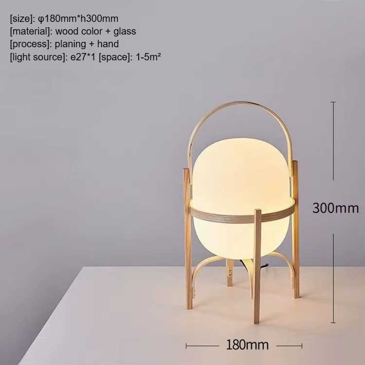 Design moderne minimaliste chambre bois avec verre lampe de Table créatif Art nordique personnalisé