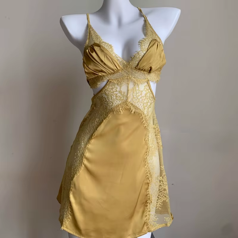 Chemises de nuit françaises élégantes pyjamas romantiques femmes robe de nuit fronde chemise de nuit