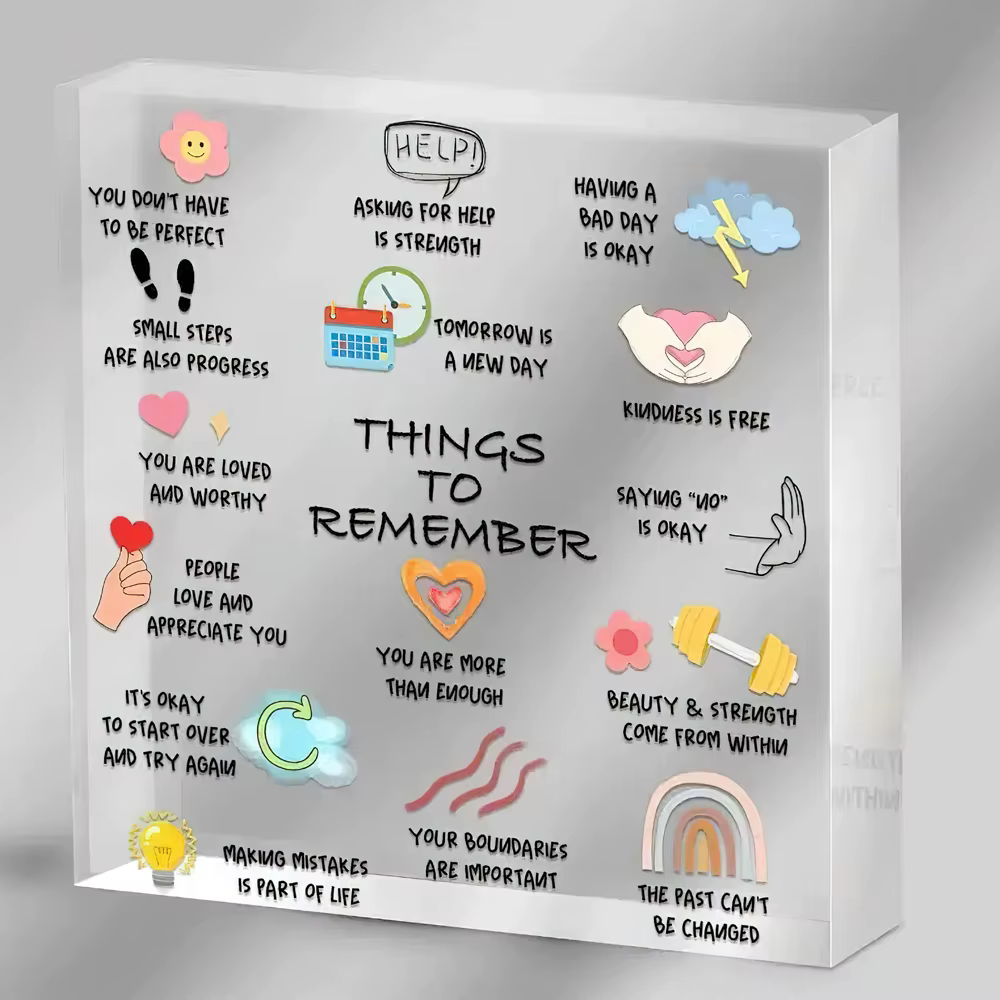 Décor de bureau avec citations inspirantes en acrylique moderne, 1 pièce |   Plaque décorative d'aff