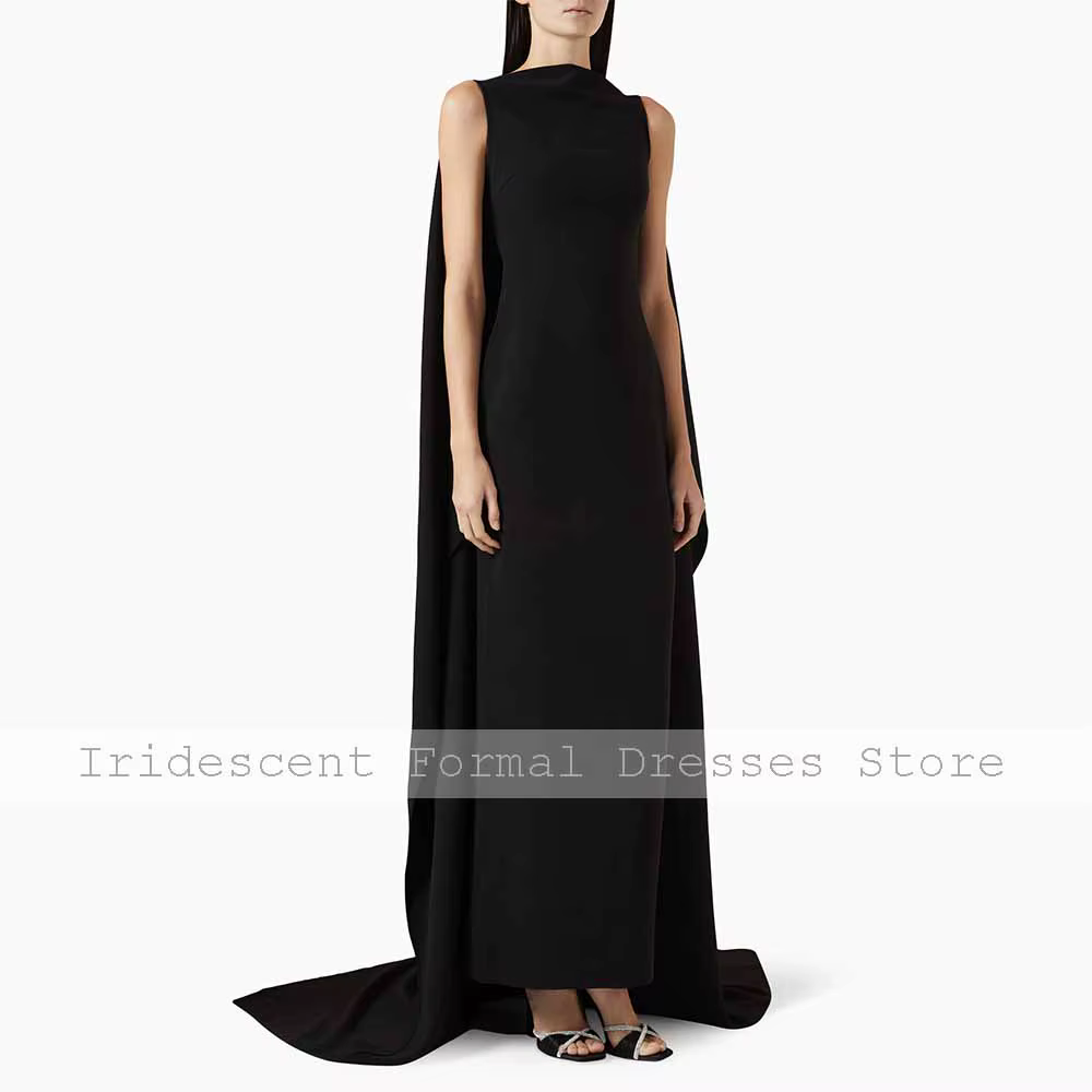 Robes d'invitées de mariage violettes pour femmes, col rond, sans manches, colonne, robes de soirée 