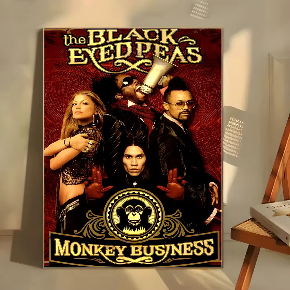 Affiche Hip Hop T-The B-Black Eyed Peas, autocollant artistique auto-adhésif en papier imperméable, 