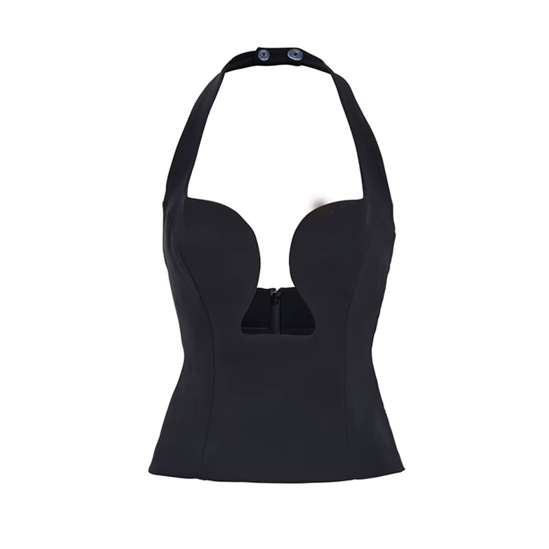 Haut découpé Sexy à la mode, col licou, débardeur plongeant pour femmes, Chic, fête audacieuse, élég