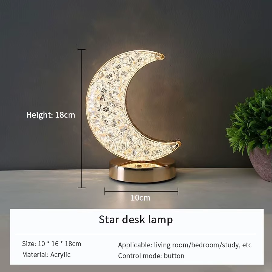 Lampe de chevet LED 3D en forme de lune, avec variateur d'intensité lumineuse, pour chambre à couche
