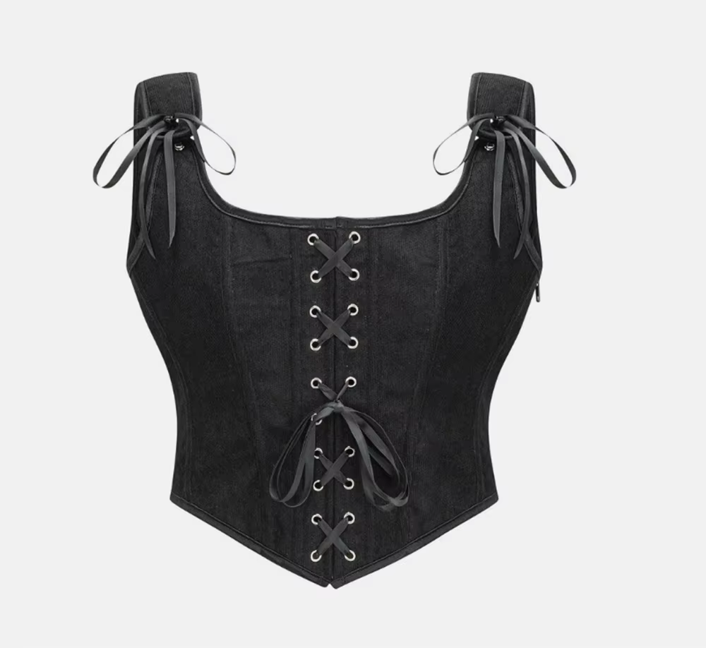 Corset Renaissance pour femmes, corsage avant à lacets dans le dos en U, Bustier victorien