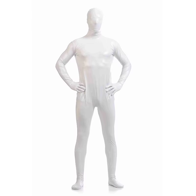Body en Spandex métallique brillant Catsuit Sexy unisexe Zentai Costume complet Costume fête Look mo