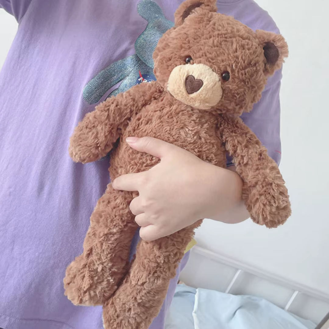 Peluche Ours en Peluche Mignon en Forme de Cœur, Jouet d'Accompagnement pour Dormir, Cadeau Saint-Va