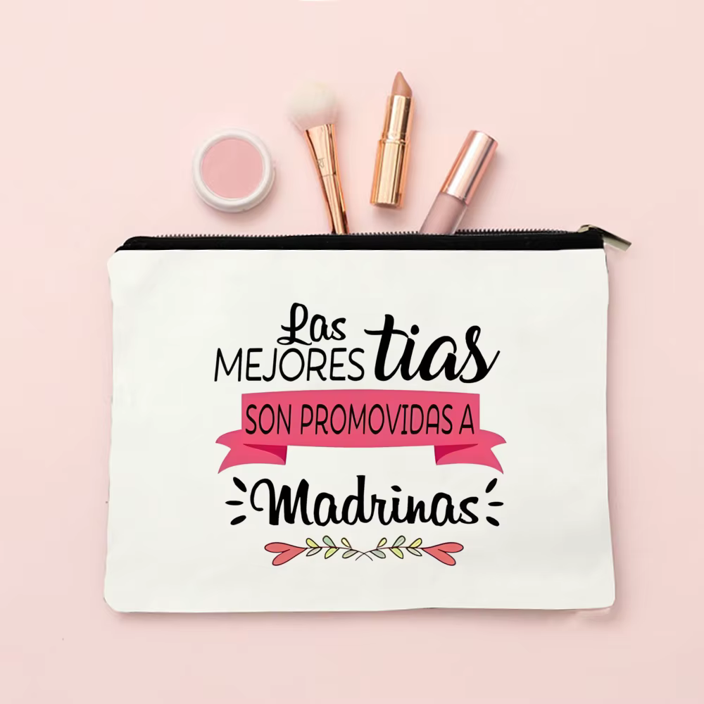 The Best Aunts Are Promoted To Godmothert Makeup Bag Pregnancy Announcement Cosmetic Bags Travel Toi