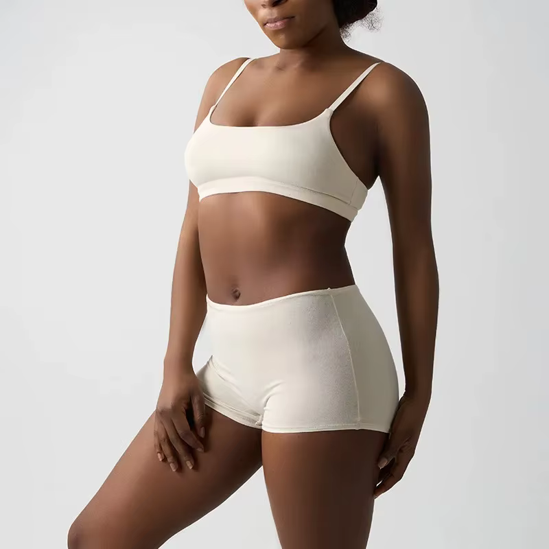 Ensemble soutien-gorge de sport en coton pour femme, idéal pour la maison, le fitness et le yoga, av