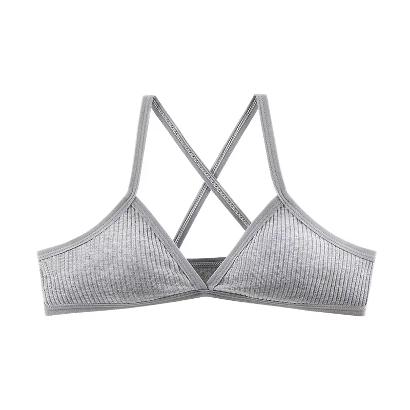 Soutien-gorge en coton pour femmes, lingerie confortable, Style fin, sans doublure, Bralette Sexy, d