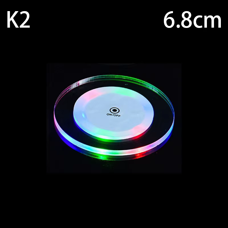 Dessous de verre transparent à LED pour bar, boîte de nuit, coloré, étanche, cristal acrylique, esca