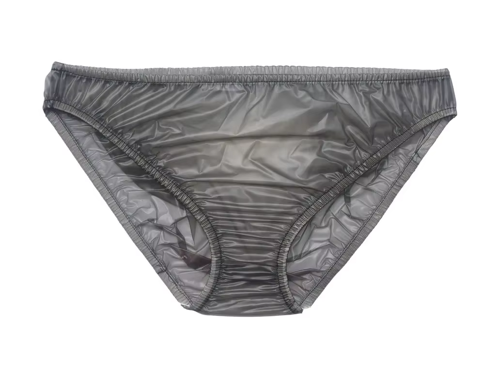 Haian-Culotte de bikini en plastique PVC, sous-vêtement transparent noir, lot de 3