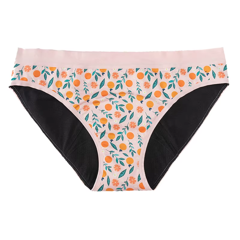 Culottes menstruelles pour adolescentes, tissu imprimé floral, sous-vêtements en coton pour filles, 