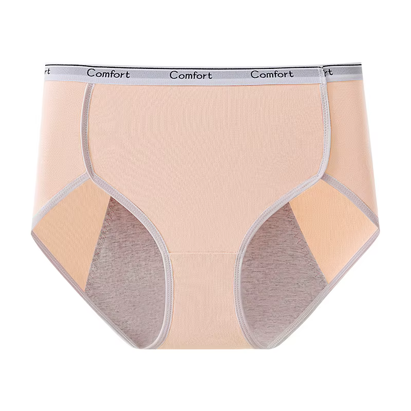 Culotte menstruelle taille haute pour femme, slip physiologique pour fille, sous-vêtement en coton, 