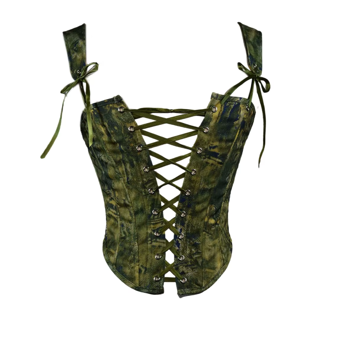 Corset Bustier à lacets sur le devant pour femmes, haut façonnant désossé, corsage Vintage avec ferm